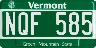 VT license plate NQF585