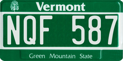 VT license plate NQF587