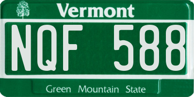 VT license plate NQF588