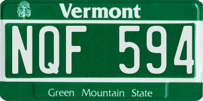 VT license plate NQF594