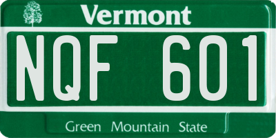 VT license plate NQF601