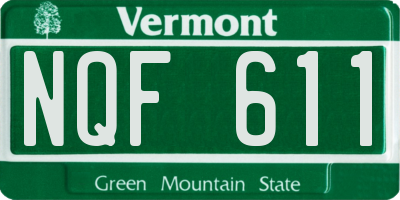 VT license plate NQF611