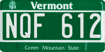VT license plate NQF612