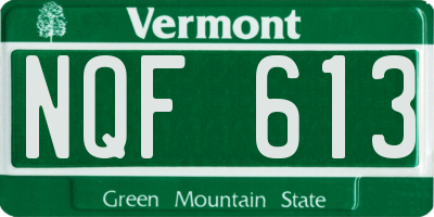 VT license plate NQF613