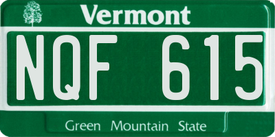 VT license plate NQF615