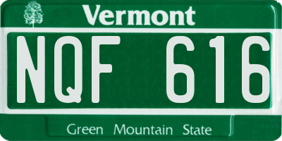 VT license plate NQF616