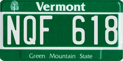 VT license plate NQF618