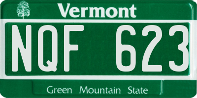 VT license plate NQF623