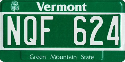 VT license plate NQF624