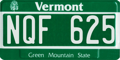 VT license plate NQF625