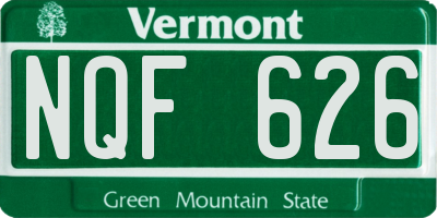 VT license plate NQF626