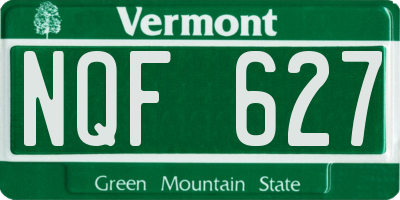 VT license plate NQF627