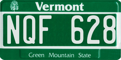VT license plate NQF628