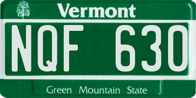 VT license plate NQF630