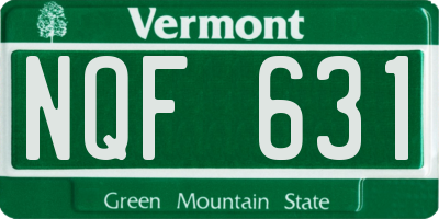 VT license plate NQF631