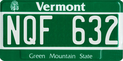 VT license plate NQF632