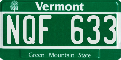 VT license plate NQF633