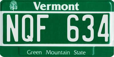 VT license plate NQF634