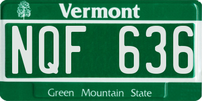 VT license plate NQF636