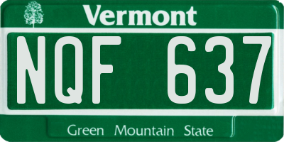 VT license plate NQF637