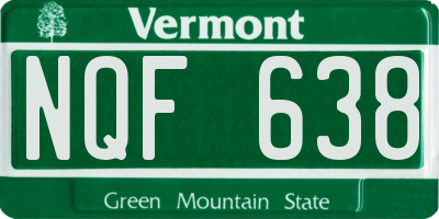 VT license plate NQF638