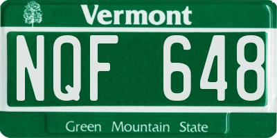 VT license plate NQF648