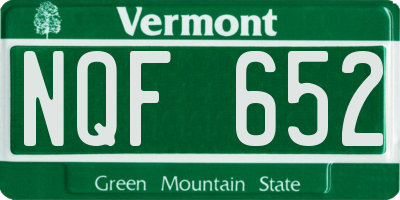 VT license plate NQF652