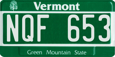 VT license plate NQF653