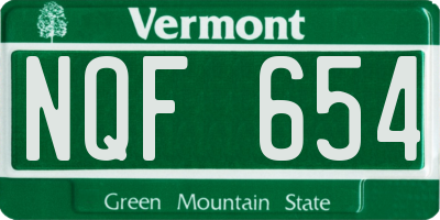 VT license plate NQF654