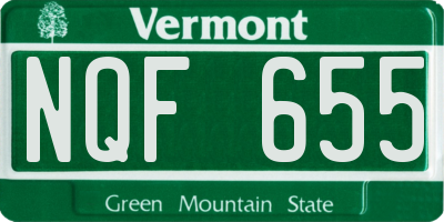 VT license plate NQF655