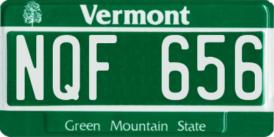 VT license plate NQF656