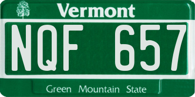 VT license plate NQF657