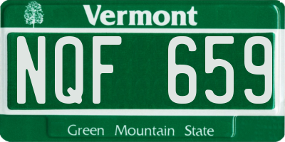 VT license plate NQF659