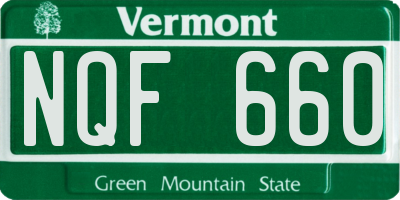 VT license plate NQF660