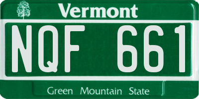 VT license plate NQF661