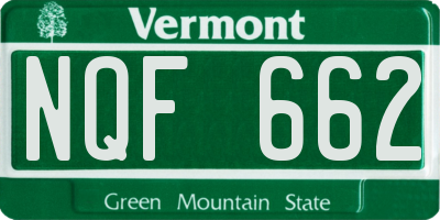 VT license plate NQF662