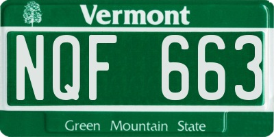 VT license plate NQF663