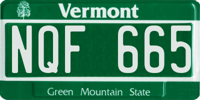 VT license plate NQF665