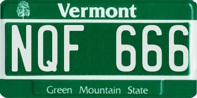 VT license plate NQF666