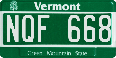 VT license plate NQF668