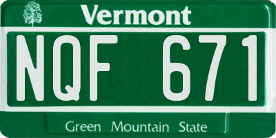 VT license plate NQF671