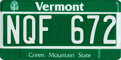 VT license plate NQF672