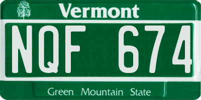 VT license plate NQF674