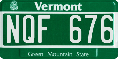 VT license plate NQF676