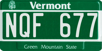VT license plate NQF677