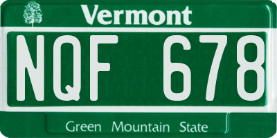 VT license plate NQF678