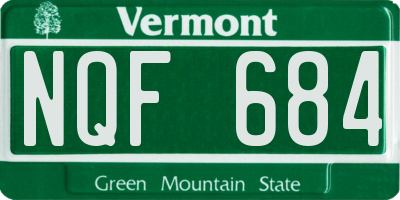 VT license plate NQF684