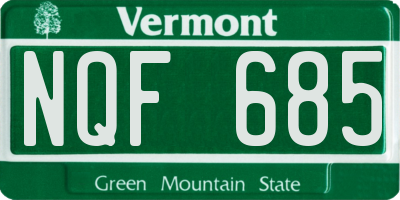 VT license plate NQF685