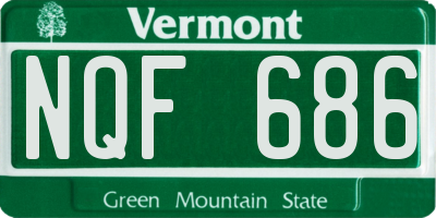 VT license plate NQF686