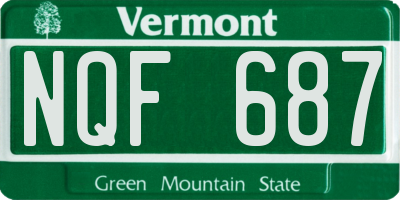 VT license plate NQF687